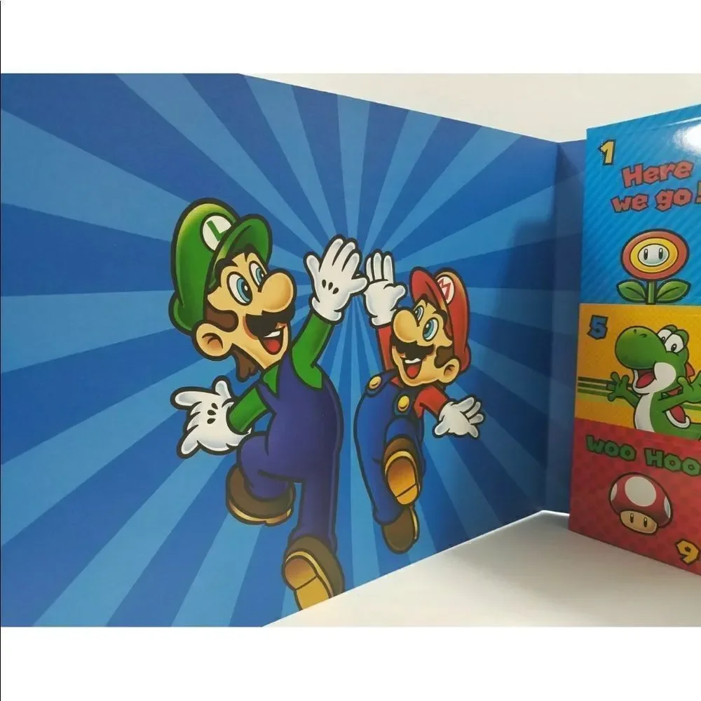 Nintendo Super Mario 12 Days of Socks gift box  Kids 3.5-7.5 Shoe NEW